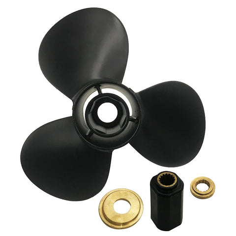 70-140HP 3 Blade RH 15 Tooth Outboard Aluminum Propeller for Mercury Motors with Interchangeable Rubber hub