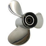 3 Blade BF25 BF30 10 Spline Tooth SS Dia 9-7/8 inch SS Prop Stanless Steel Propeller for Honda Motor Engine,