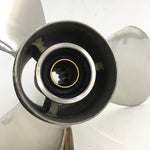 3 Blade BF25 BF30 10 Spline Tooth SS Dia 9-7/8 inch SS Prop Stanless Steel Propeller for Honda Motor Engine,