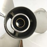 3 Blade BF25 BF30 10 Spline Tooth SS Dia 9-7/8 inch SS Prop Stanless Steel Propeller for Honda Motor Engine,